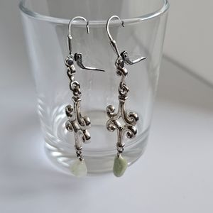 925 Sterling & Aventurine Drop Earrings